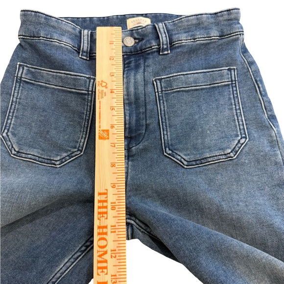 Faherty Wide Leg Crop Denim Jeans Stretch Terry Blue Size 26 - Picture 7 of 7